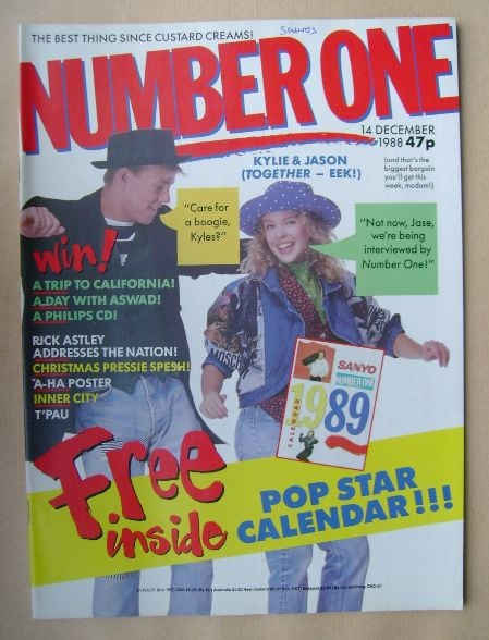 NUMBER ONE Magazine - Jason Donovan and Kylie Minogue cover (14 December 1988)