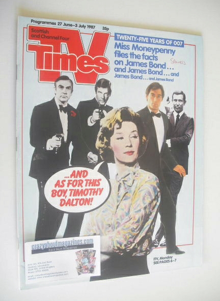 TV Times magazine - James Bond cover (27 June - 3 July 1987)