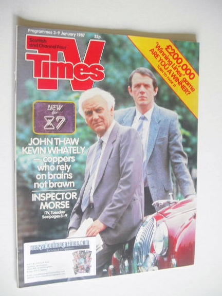 TV Times magazine - John Thaw and Kevin Whately cover (3-9 January 1987)