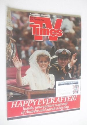 TV Times magazine - Prince Andrew and Sarah Ferguson cover (2-8 August 1986)