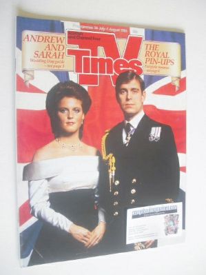 TV Times magazine - Prince Andrew and Sarah Ferguson cover (26 July - 1 August 1986)