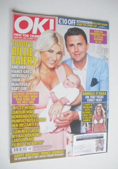 OK! magazine - Billie Faiers, Greg and daughter cover (22 July 2014 - Issue 939)