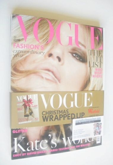 British Vogue magazine - December 2014 - Kate Moss cover (Cover 2/2)