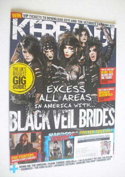 Kerrang magazine - Black Veil Brides cover (23 April 2011 - Issue 1360)