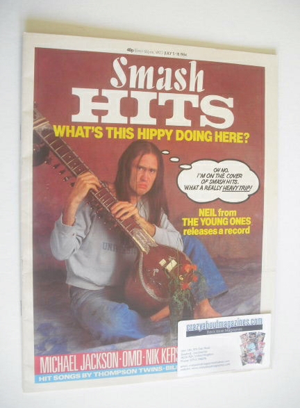 <!--1984-07-05-->Smash Hits magazine - Nigel Planer cover (5-18 July 1984)