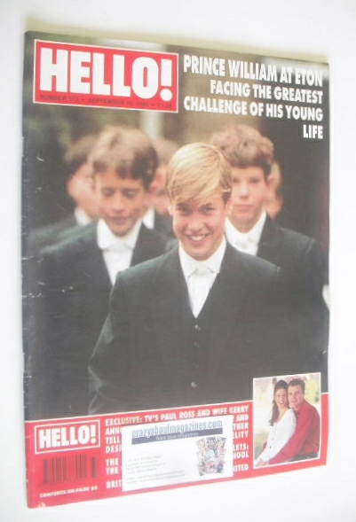 Hello! magazine - Prince William at Eton cover (16 September 1995 - Issue 373)