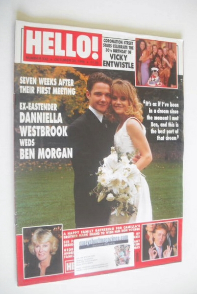 Hello! magazine - Danniella Westbrook and Ben Morgan wedding cover (24 October 1998 - Issue 532)