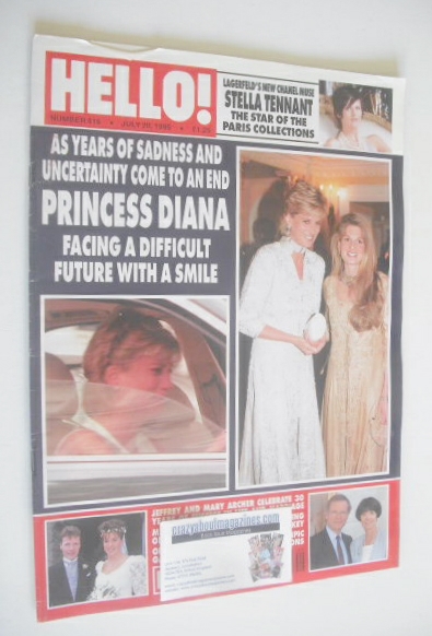 Hello! magazine - Princess Diana and Jemima Khan cover (20 July 1996 - Issue 416)