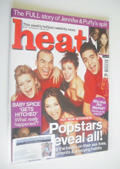 Heat magazine - Popstars cover (24 February - 2 March 2001 - Issue 105)