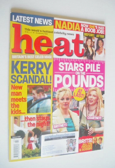Heat magazine - Stars Pile on the Pounds cover (19-25 February 2005 - Issue 309)