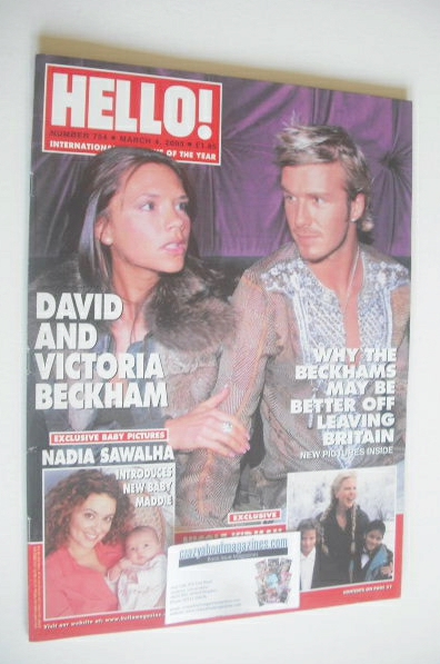 Hello! magazine - David and Victoria Beckham cover (4 March 2003 - Issue 754)