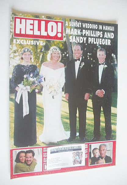 Hello! magazine - Mark Phillips and Sandy Pflueger wedding cover (15 February 1997 - Issue 445)