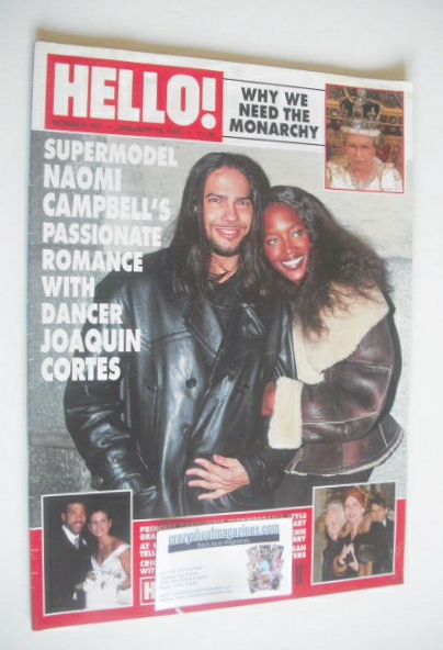 Hello! magazine - Joaquin Cortes and Naomi Campbell cover (18 January 1997 - Issue 441)