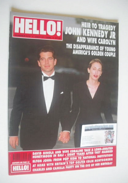 Hello! magazine - John Kennedy Jr and wife Carolyn cover (27 July 1999 - Issue 570)