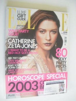 British Elle magazine - December 2002 - Catherine Zeta-Jones cover