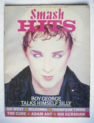 <!--1985-07-31-->Smash Hits magazine - Boy George cover (31 July - 13 Augus