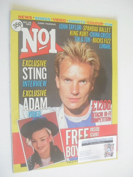 <!--1983-10-29-->No 1 magazine - Sting cover (29 October 1983)