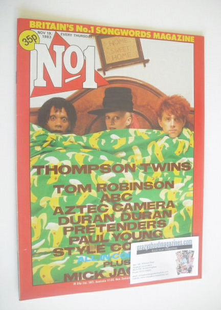 <!--1983-11-19-->No 1 magazine - Thompson Twins cover (19 November 1983)