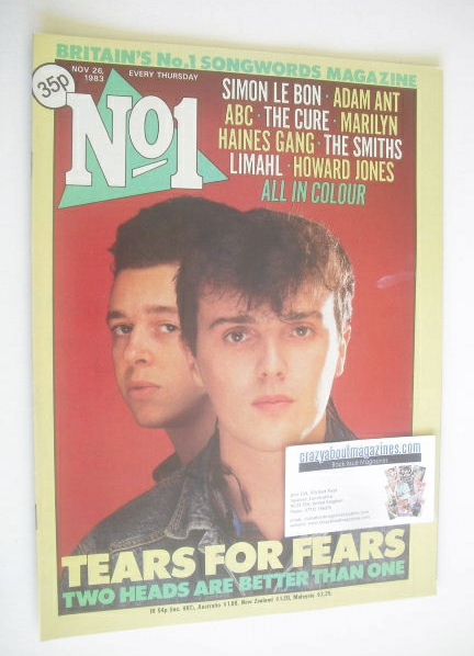 <!--1983-11-26-->No 1 magazine - Tears For Fears cover (26 November 1983)