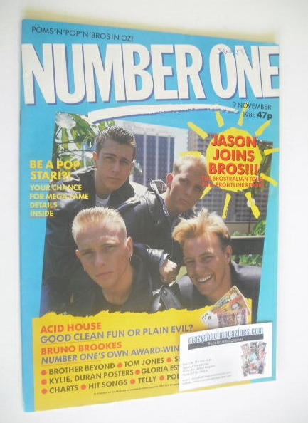 NUMBER ONE Magazine - Bros cover (9 November 1988)