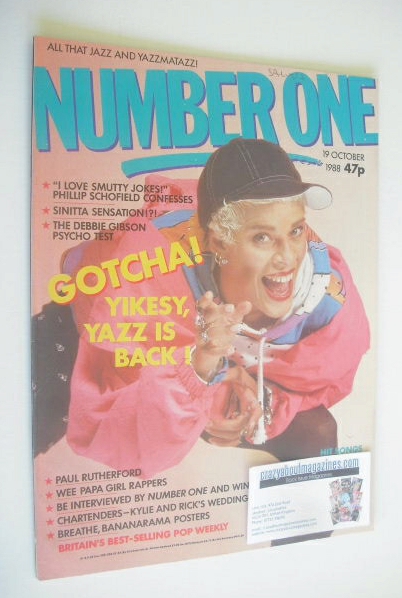 NUMBER ONE Magazine - Yazz cover (19 October 1988)