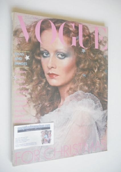 British Vogue magazine - December 1974 - Twiggy cover
