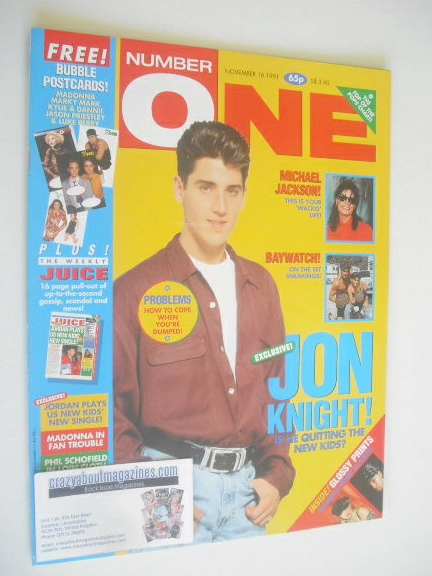 NUMBER ONE Magazine - Jon Knight cover (16 November 1991)