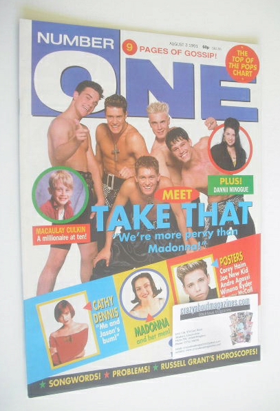 NUMBER ONE Magazine - Take That cover (3 August 1991)