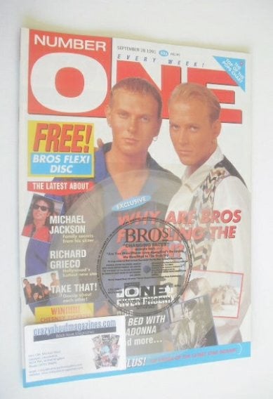 <!--1991-09-28-->NUMBER ONE Magazine - Bros cover (28 September 1991)