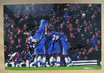 David Luiz, Oscar, Samuel Eto'o, Willian autographs