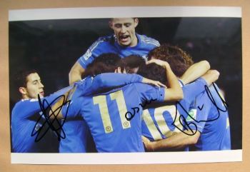 Eden Hazard, Oscar, Branislav Ivanovic autographs