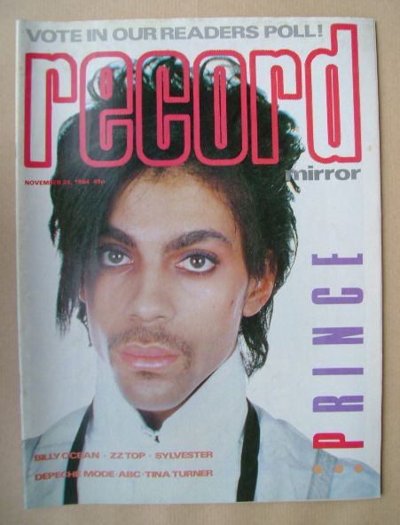 <!--1984-11-24-->Record Mirror magazine - Prince cover (24 November 1984)