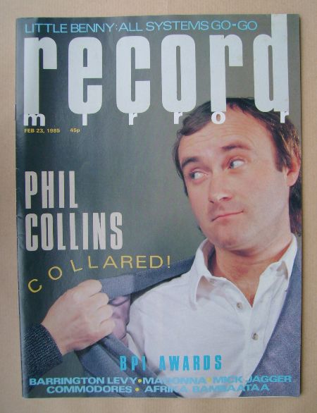 Record Mirror magazine - Phil Collins cover (23 February 1985)