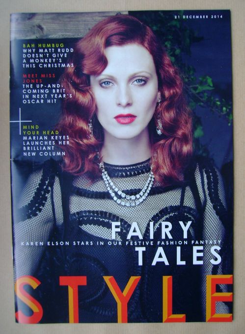 Style magazine - Karen Elson cover (21 December 2014)