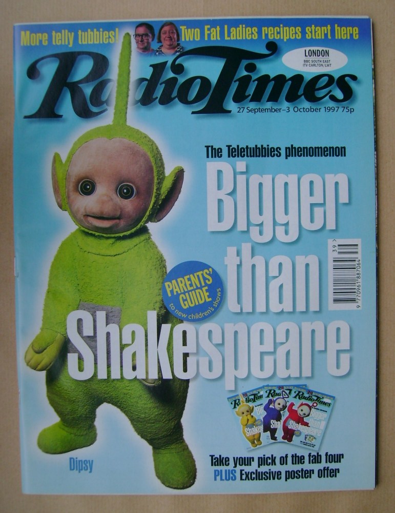 Radio Times magazine - Dipsy cover (27 September-3 October 1997)