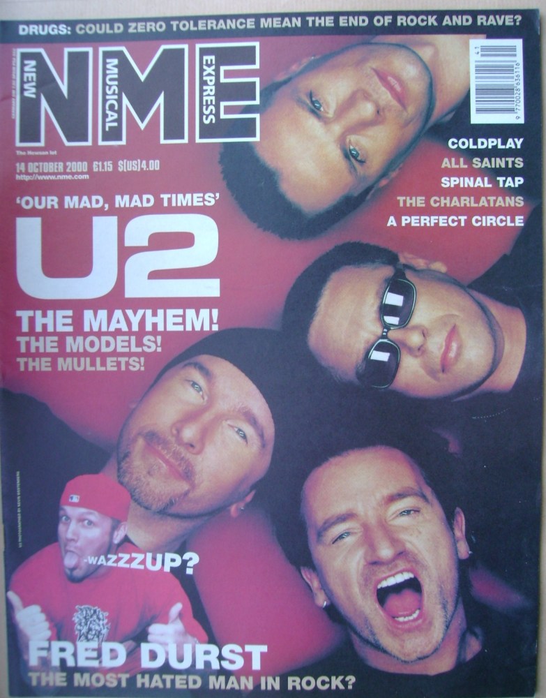 NME magazine - U2 cover (14 October 2000)