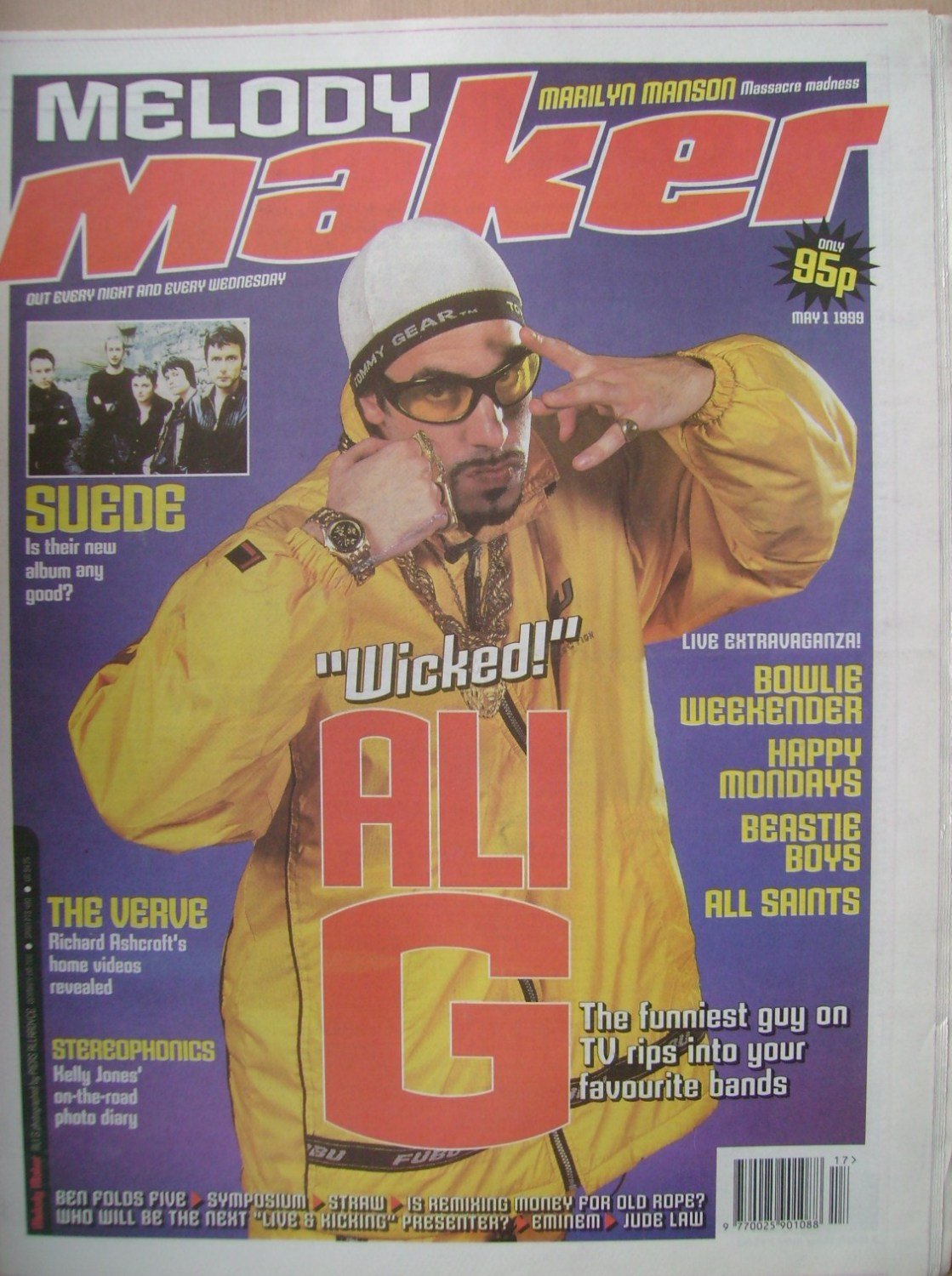 <!--1999-05-01-->Melody Maker magazine - Ali G cover (1 May 1999)