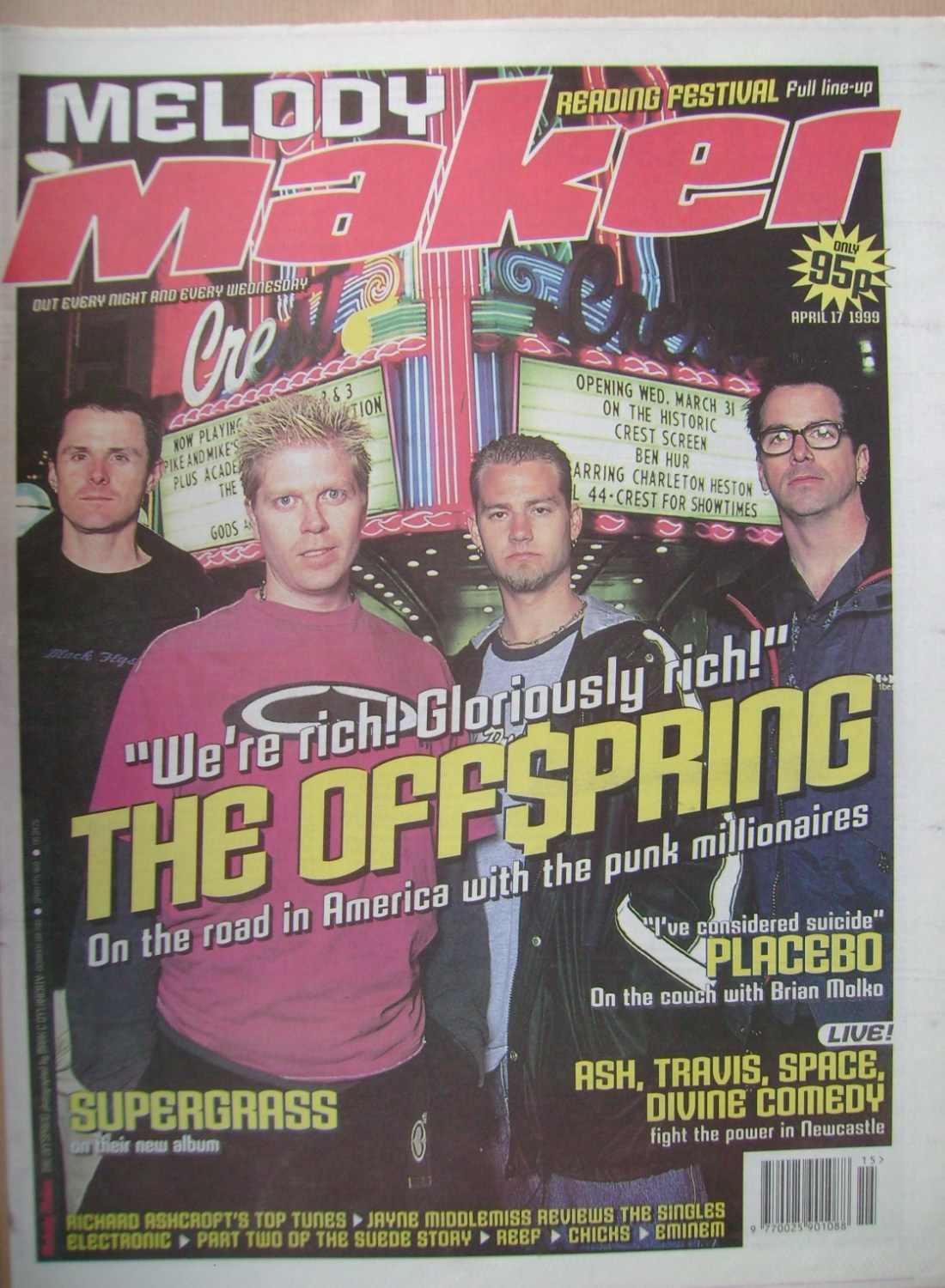 <!--1999-04-17-->Melody Maker magazine - The Offspring cover (17 April 1999