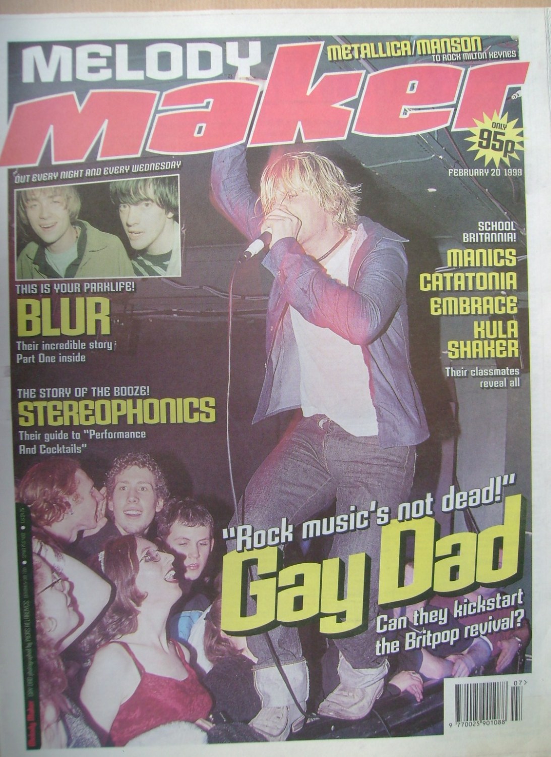 <!--1999-02-20-->Melody Maker magazine - Gay Dad cover (20 February 1999)