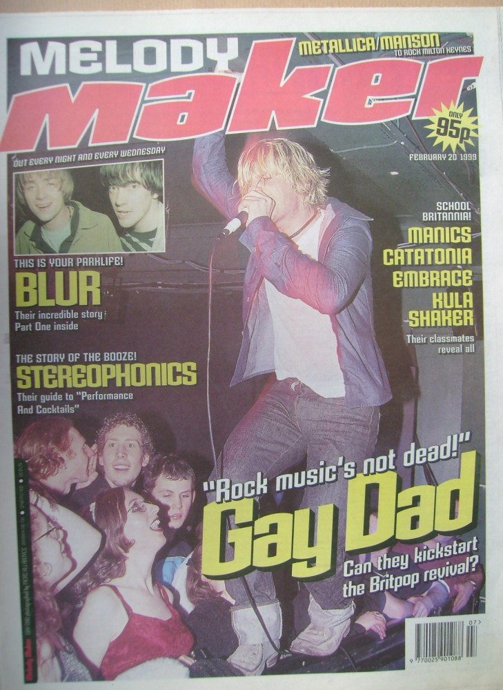 Melody Maker magazine - Gay Dad cover (20 February 1999)