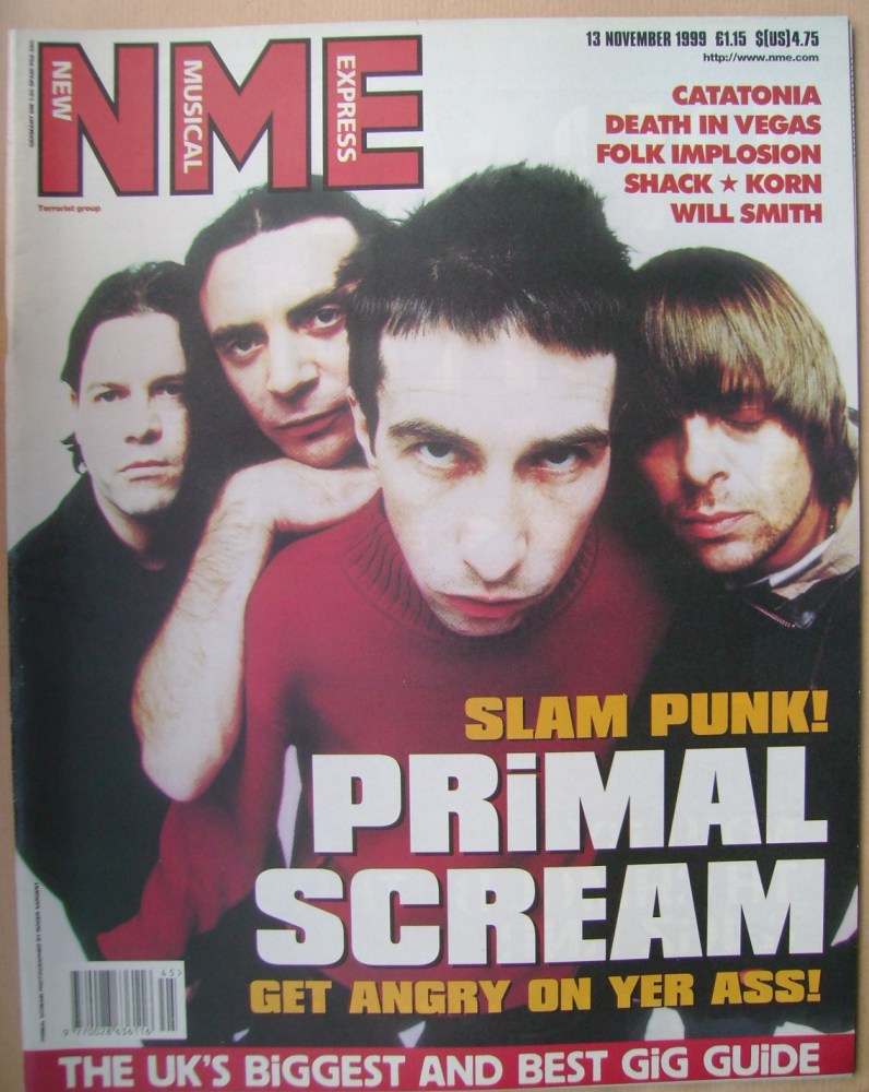 <!--1999-11-13-->NME magazine - Primal Scream cover (13 November 1999)