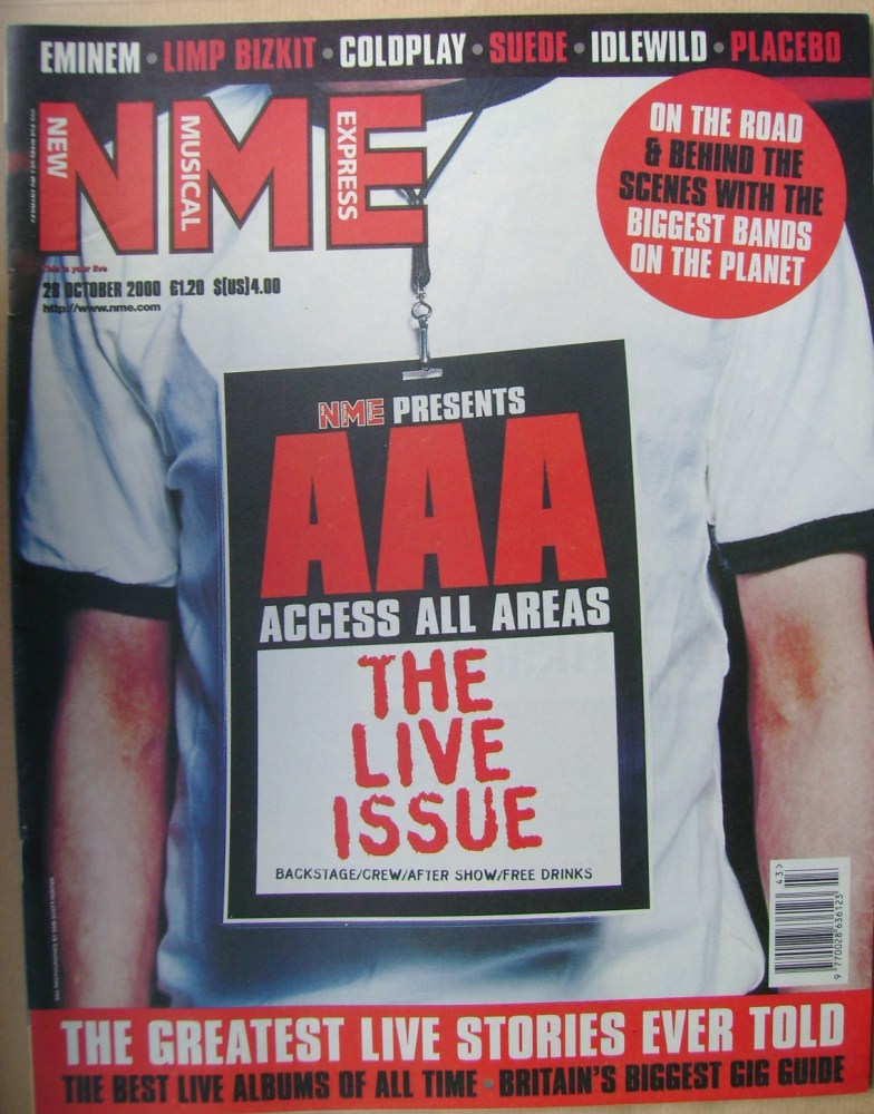 <!--2000-10-28-->NME magazine - The Live Issue (28 October 2000)
