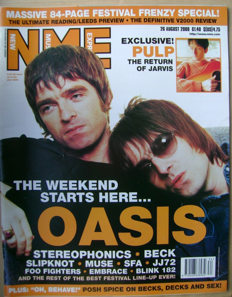 <!--2000-08-26-->NME magazine - Noel Gallagher and Liam Gallagher cover (26