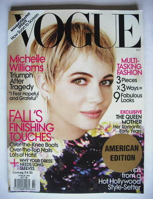 US Vogue magazine - October 2009 - Michelle Williams cover