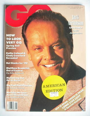US GQ magazine - January 1990 - Jack Nicholson cover