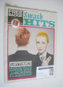 Smash Hits magazine - Eurythmics cover (3-16 March 1983)