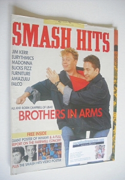 Smash Hits magazine - Ali Campbell and Robin Campbell cover (2-15 July 1986)