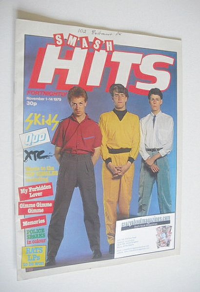 <!--1979-11-01-->Smash Hits magazine - The Skids cover (1-14 November 1979)
