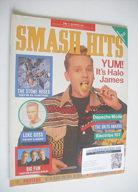 Smash Hits magazine - Christian James cover (7-20 March 1990)