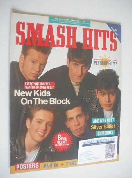 Smash Hits magazine - New Kids On The Block cover (24 January-6 February 1990)